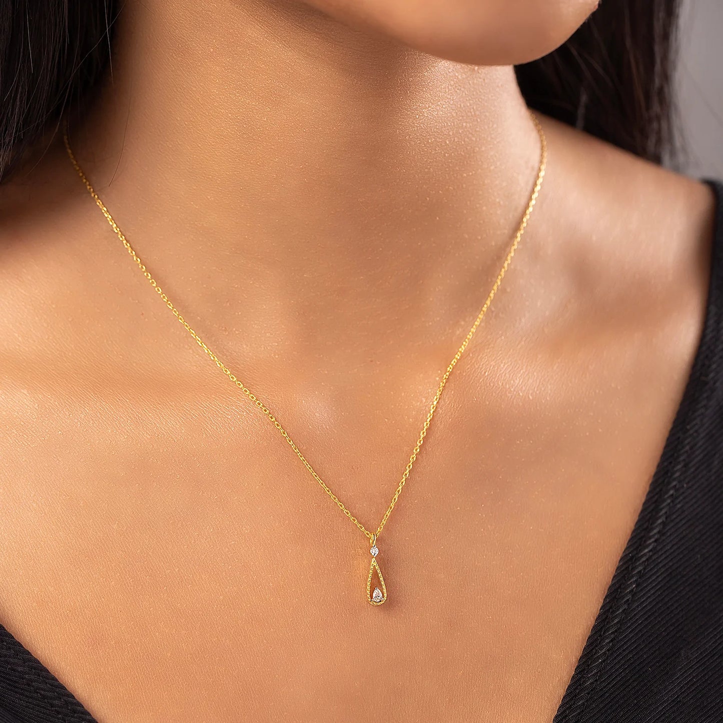 Romax Aurielle Drop Lab-Grown Diamond Pendant (with Chain)